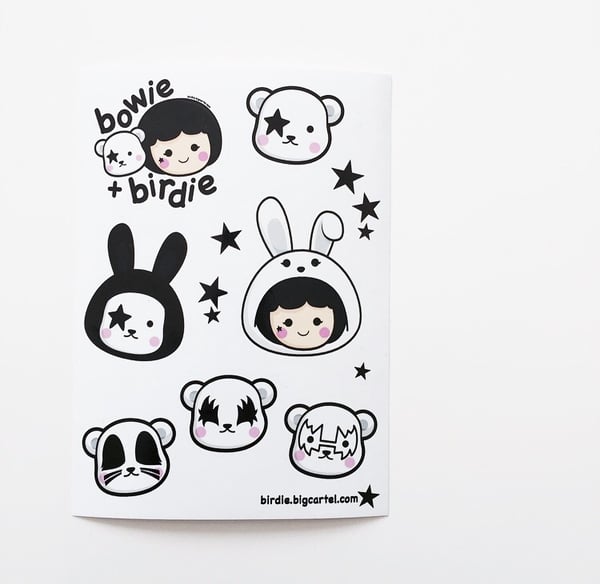 Image of Birdie + Bowie sticker set