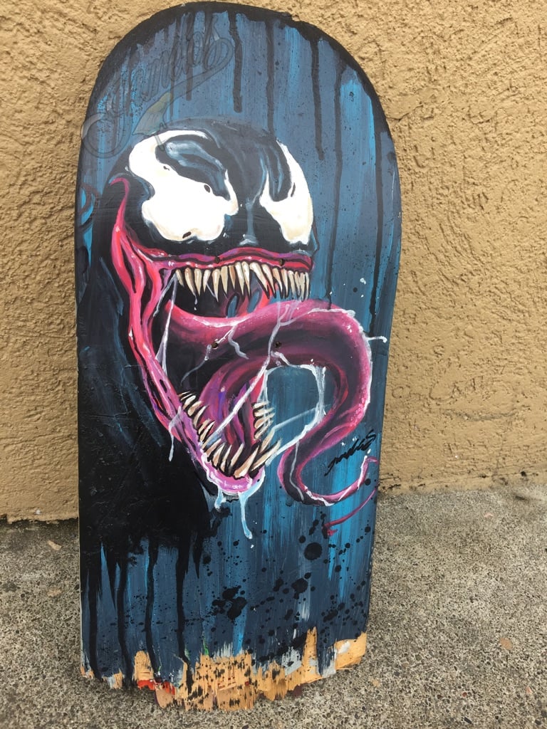 Venom broken skateboard