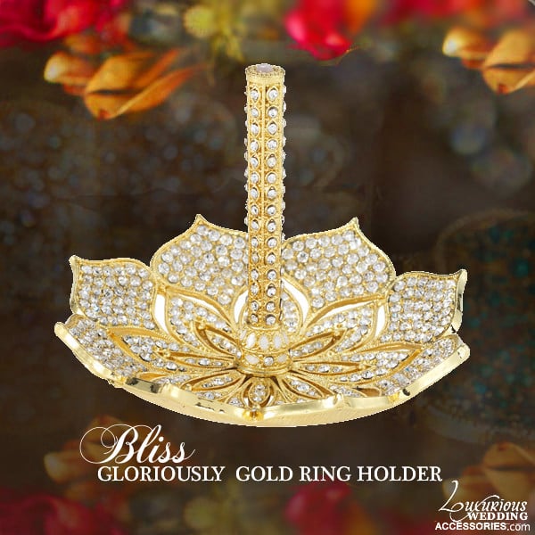 Image of Bliss Gloriously Gold Swarovski Crystal Ring Stand