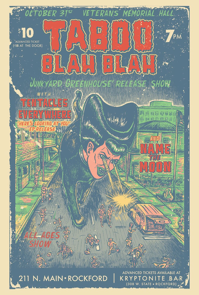 taboo blah blah gig poster