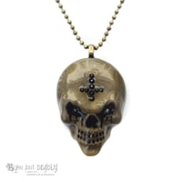 Image 1 of Bronze Resin Evil Skull Pendant *WAS £28 NOW £15*