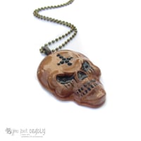 Image 2 of Copper Evil Skull Resin Pendant *WAS £28 NOW £15*