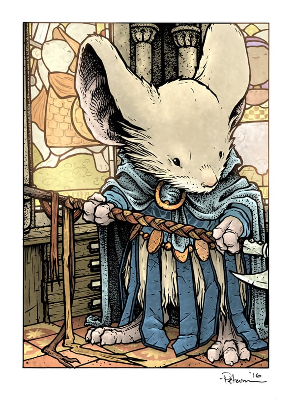 Mouse Guard 'Blue Jay Rider' 9x12 Print Available in my online