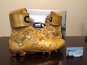 Image of Under Armour Cam Newton Gold Autograph Cleat "MVP" [1297139-795]
