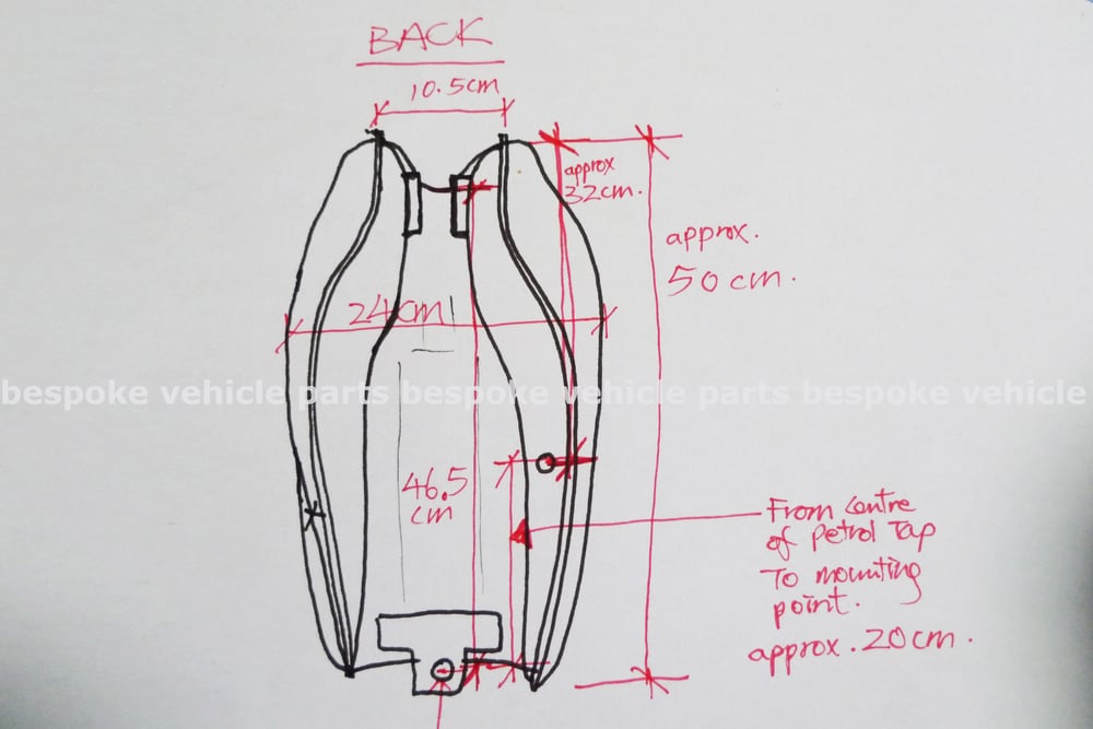 Image of Cafe Racer Honda CG125 / CB125 Fuel Tank/ Plain Series 2 - Right handed cap