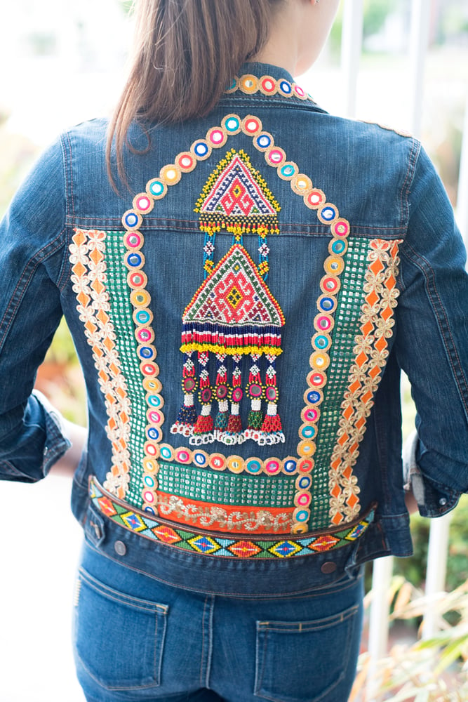 Image of Exquisite Upcycled Denim Jacket