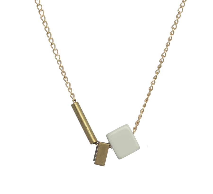 Image of ASYMMETRICAL SQUARE necklace