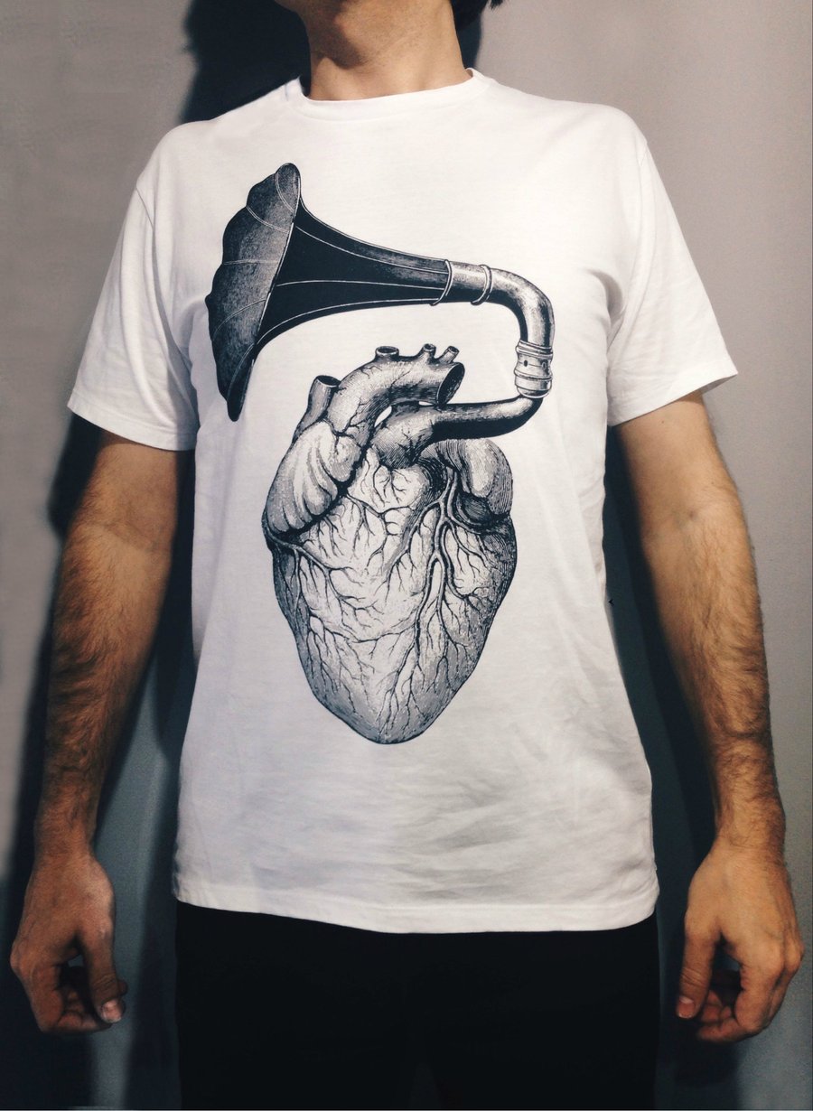 Image of "HEART" white men's t-shirt