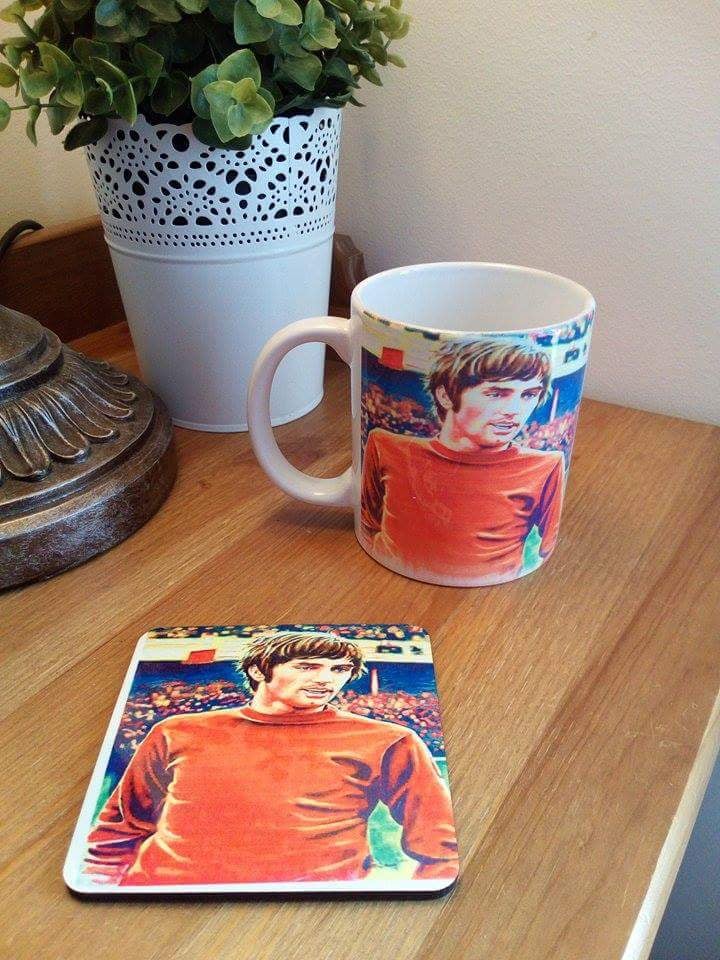 Image of George Best United Legends Mug and coster