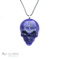 Image 1 of Purple Resin Evil Skull Pendant *WAS £28 NOW £15*