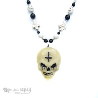 Image 1 of Ivory Evil Resin Skull Beaded Necklace *ON SALE - FROM £15*