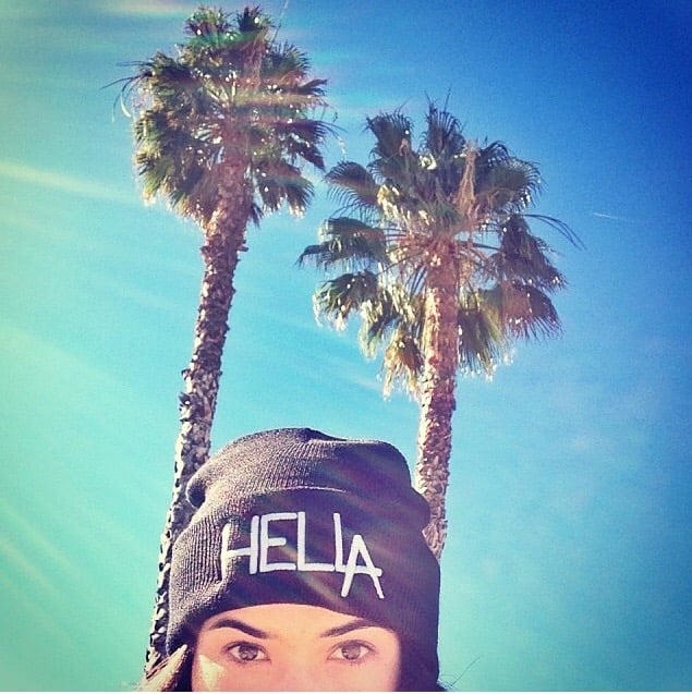 Image of Black HelLA Beanie with White Embroidery