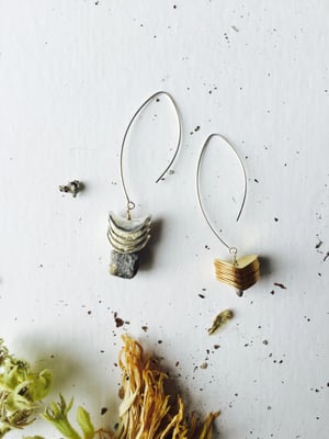 Image of Asymmetrical Pyrite Earrings