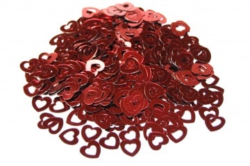 Image of Burgundy Hollow Hearts Table Confetti