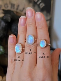 Image 2 of Sterling Silver Moonstone Crystal Rings 