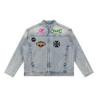 Image 1 of Denim Moto Jacket