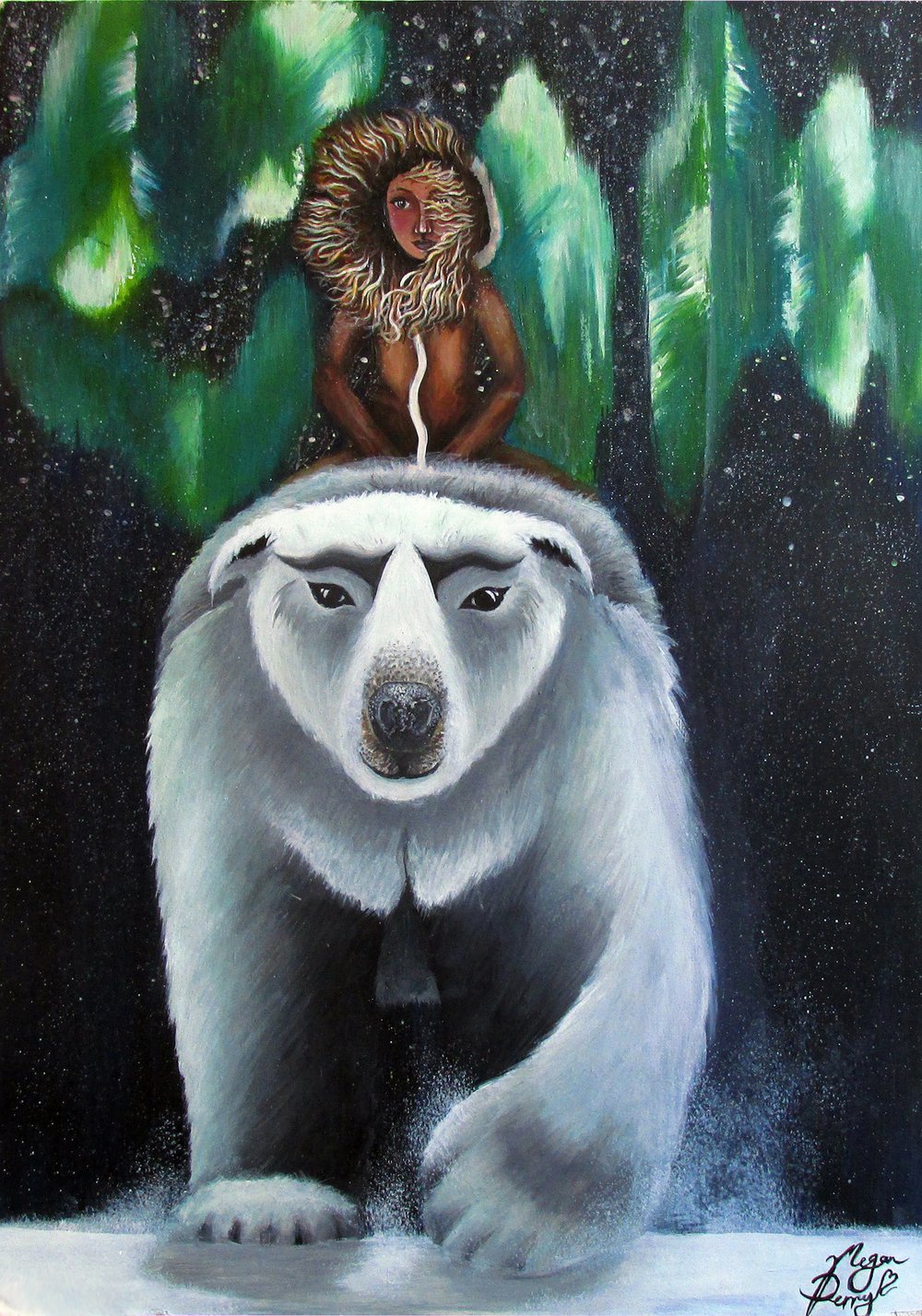 Image of Lyra and Iorek - print.