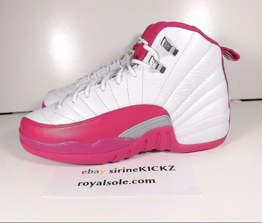 Image of Nike Jordan Xii 12 Retro Grade School Valentine White Pink 510815 109
