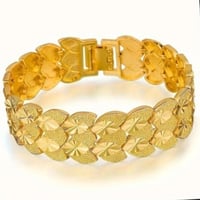 Image 3 of Luxury Dragon Scale 24K Gold Plated Men’s Bracelet