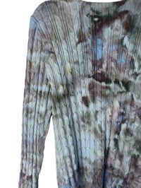 Image 6 of ♻️ UPCYCLED L Cable Knit Cotton Blend Sweater in Stormy Skies Ice Dye