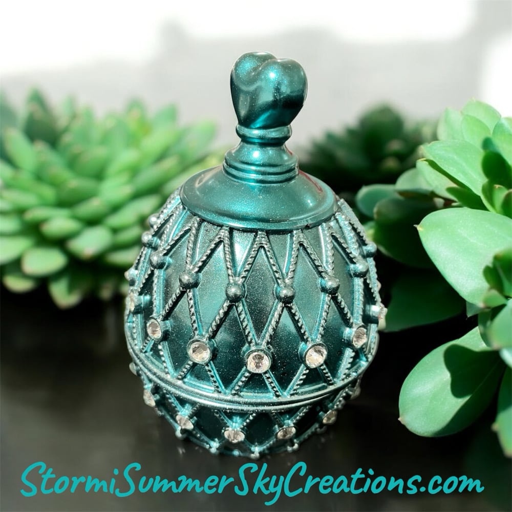 Image of Teal and Silver Blinged Jar