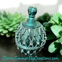 Image 1 of Teal and Silver Blinged Jar