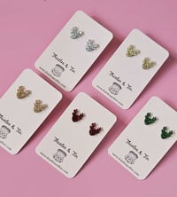 Image 1 of Glitter Reindeer Studs