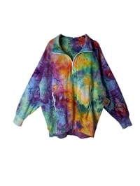 Image 2 of ♻️ UPCYCLED L Men's Half Zip Knit Pullover in Bright Ice Dye