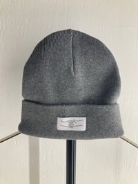 Image 1 of HANDSHAKE RIB BEANIE MID HEATHER GREY