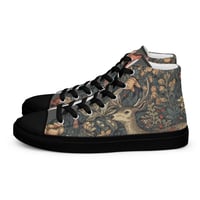 Image 1 of Boho Nature Cottagecore Inspired Deer In a Forest Women’s high top canvas shoes