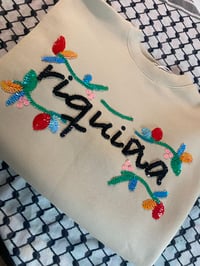 Image 2 of Suadoiro bordado a man. RIQUIÑA FLORES. Talla M oversize. En STOCK!