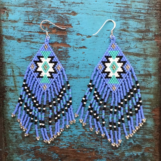 Image of Native American style seed bead earrings