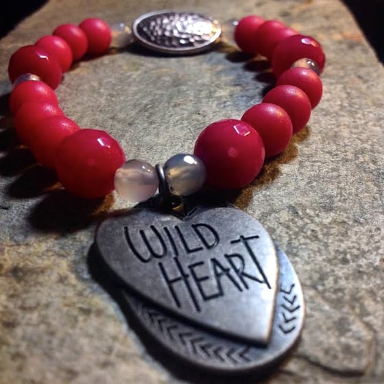 Image of Wild Heart ~  Faceted Agate and Matte Agate with Labradorite~ Grounding and Aligning Bracelet