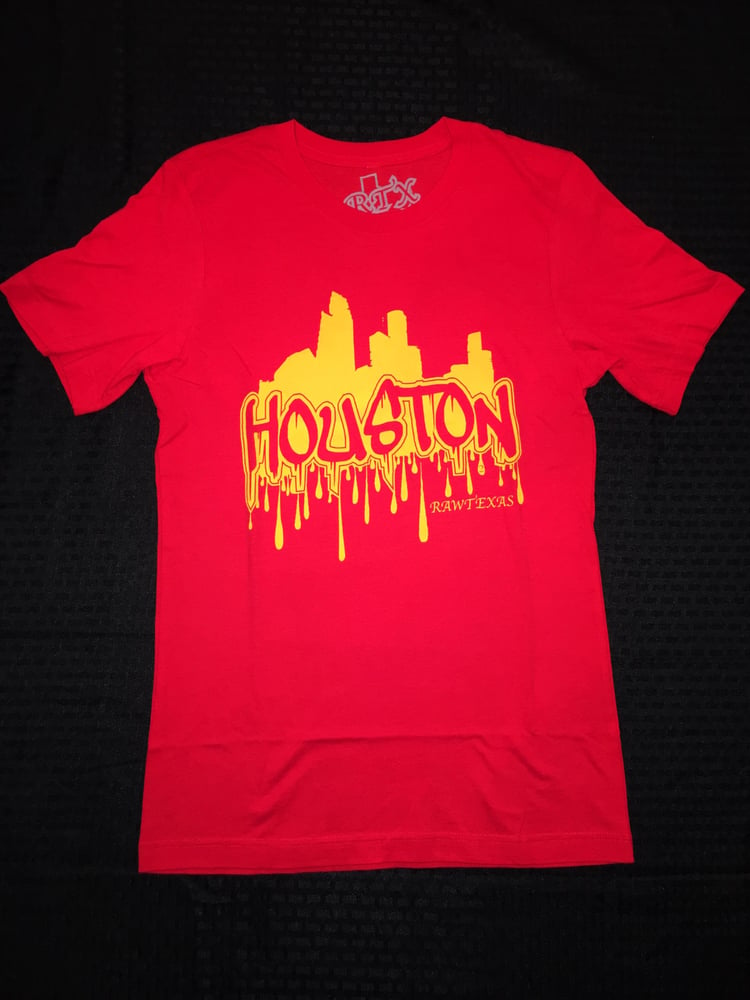 Image of Houston Skyline Red/Yellow