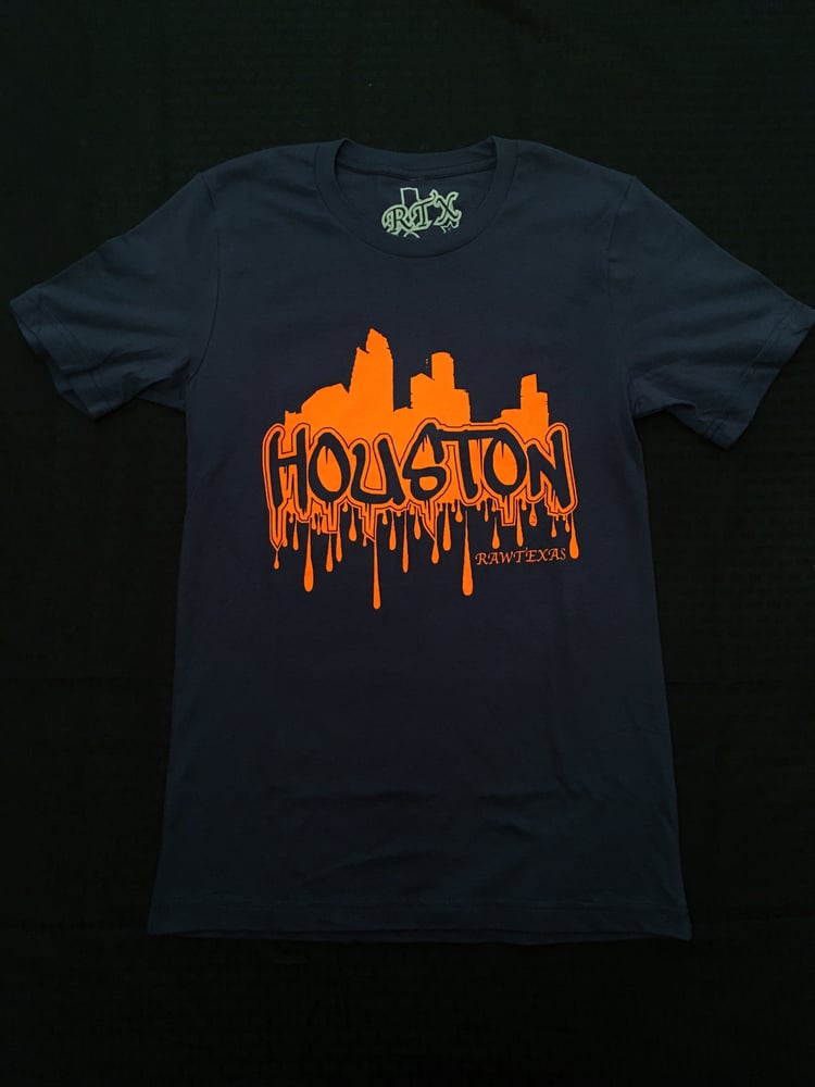 Image of Houston Skyline Navy/Orange