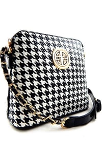 Houndstooth Satchel