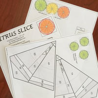 Image of Citrus Slice Quilt Block Pattern - 12" x 12"