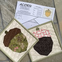 Image of Acorn Quilt Block Pattern - 8" x 8"