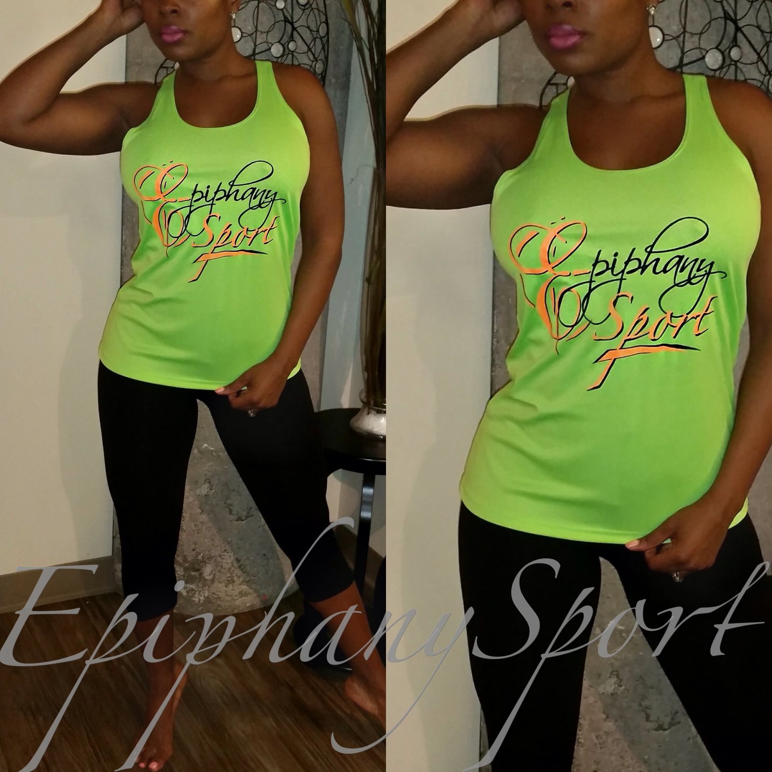 Image of The 'Epiphany Sport' Tank-**Lime Green**