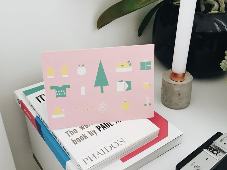 Image of A5 Christmas Card in Pink