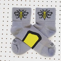 Image 3 of Manchester Bee Dri-Tec® running socks in Grey+Yellow + Black