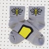 Manchester Bee Dri-Tec® running socks in Grey+Yellow + Black