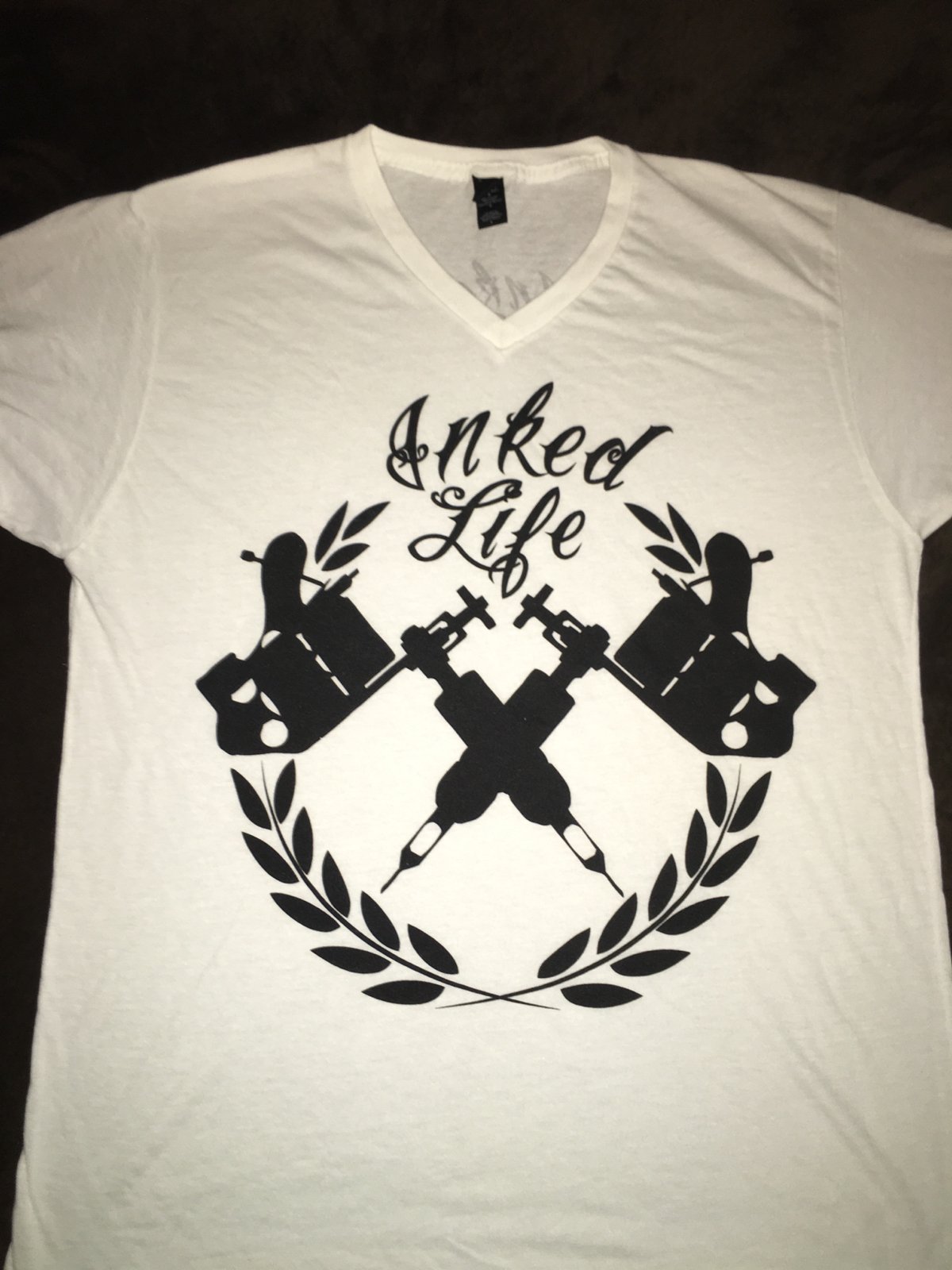 Image of White Inked Life V Neck