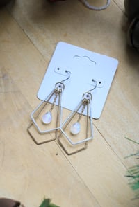 Image 2 of Mixed Metal Moonstone Double Pointed Earrings