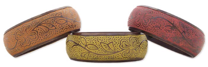 Image of Metal Etched Bangles in  2 Colors