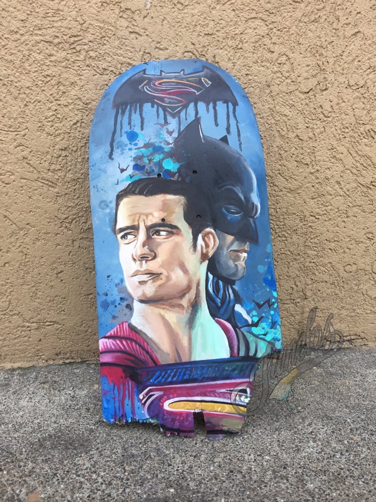 Batman v superman broken skateboard