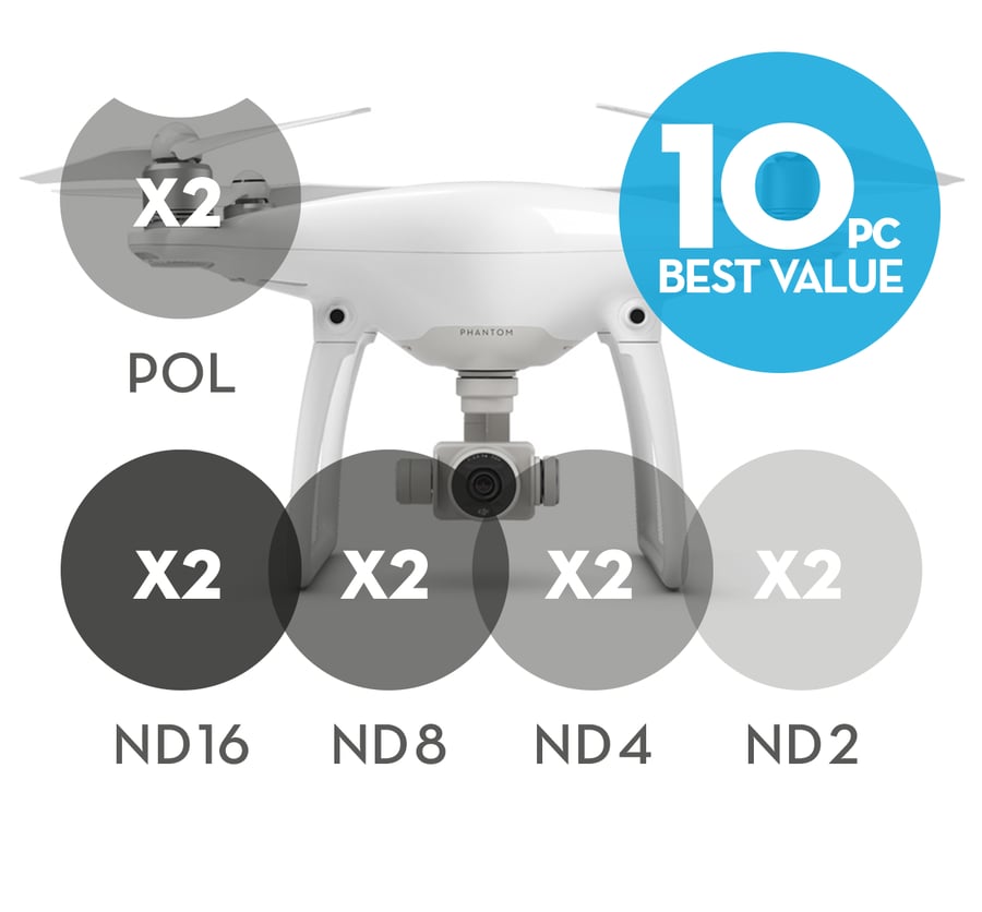 Image of 10-pack 2x Polarizer Filters 8x Neutral Density filters for DJI Phantom 4