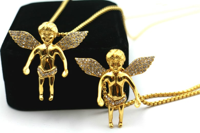 Image of Cherub Angel Flying Pendant & Necklace