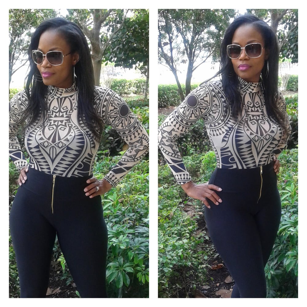 Image of Black Tattoo Bodysuit