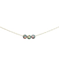 Image 2 of Simulated periwinkle opal necklace trio sterling silver